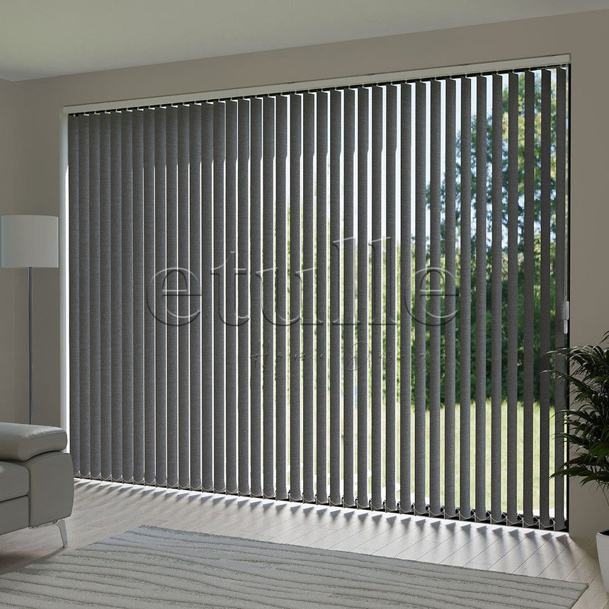 Anthracite Blackout Fabric Vertical Blinds | Mia