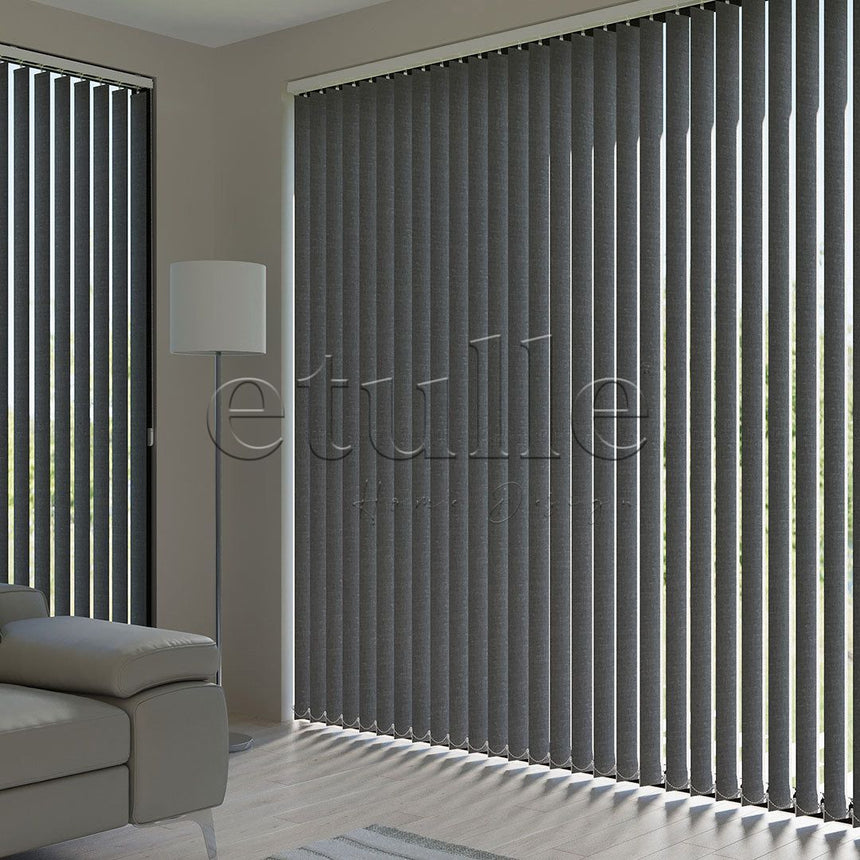 Anthracite Blackout Fabric Vertical Blinds | Mia