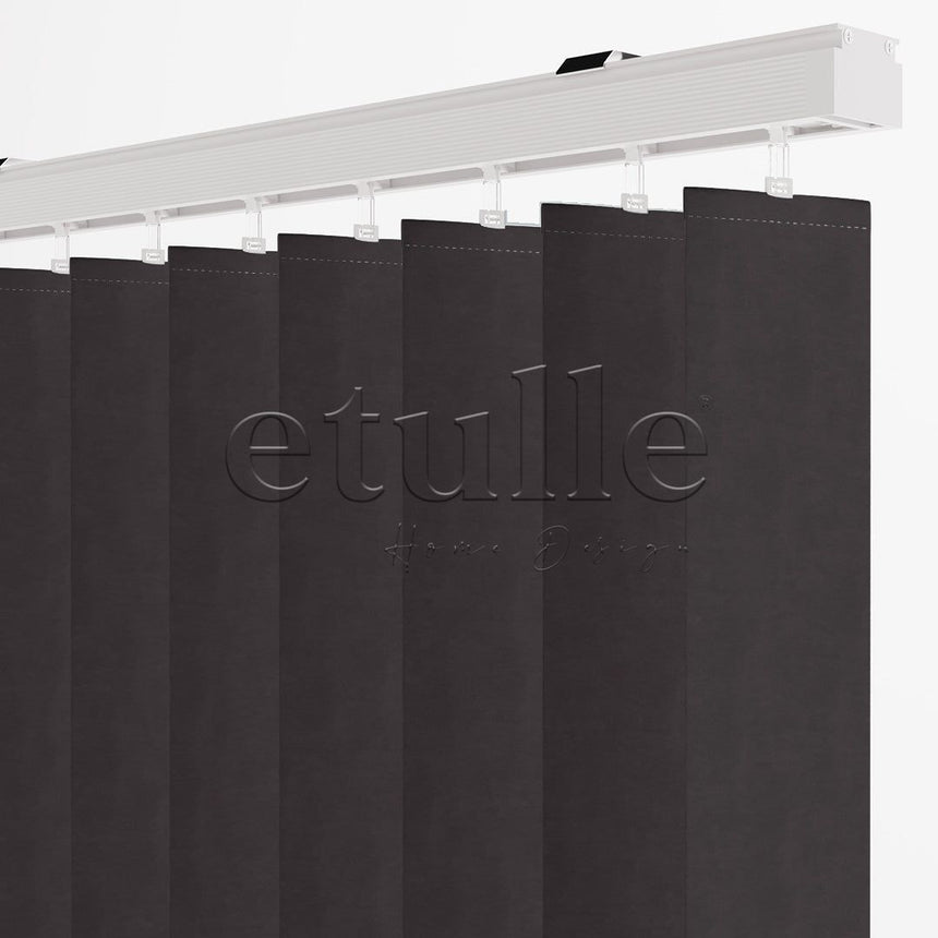 Anthracite Blackout Fabric Vertical Blinds | Seraphina