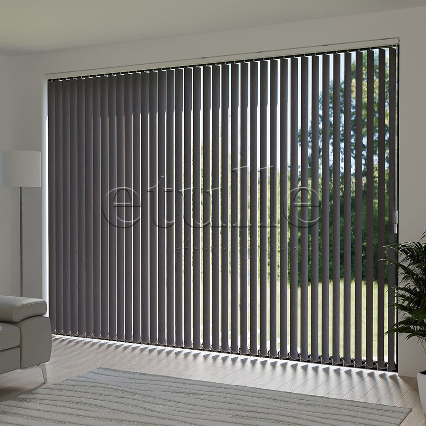 Anthracite Blackout Fabric Vertical Blinds | Seraphina