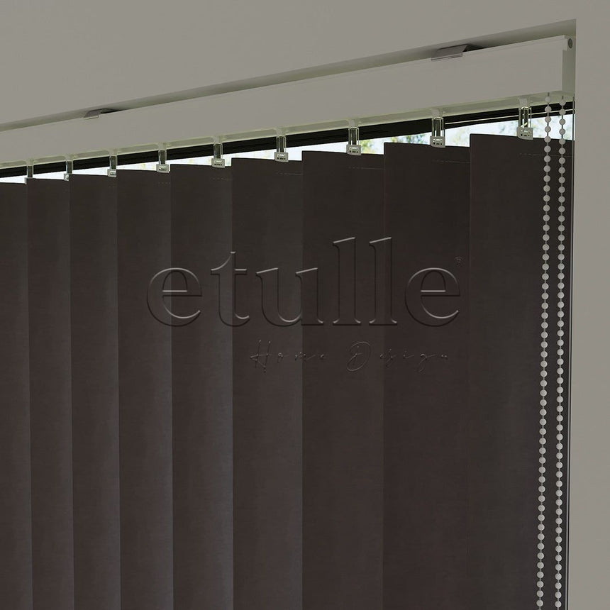 Anthracite Blackout Fabric Vertical Blinds | Seraphina