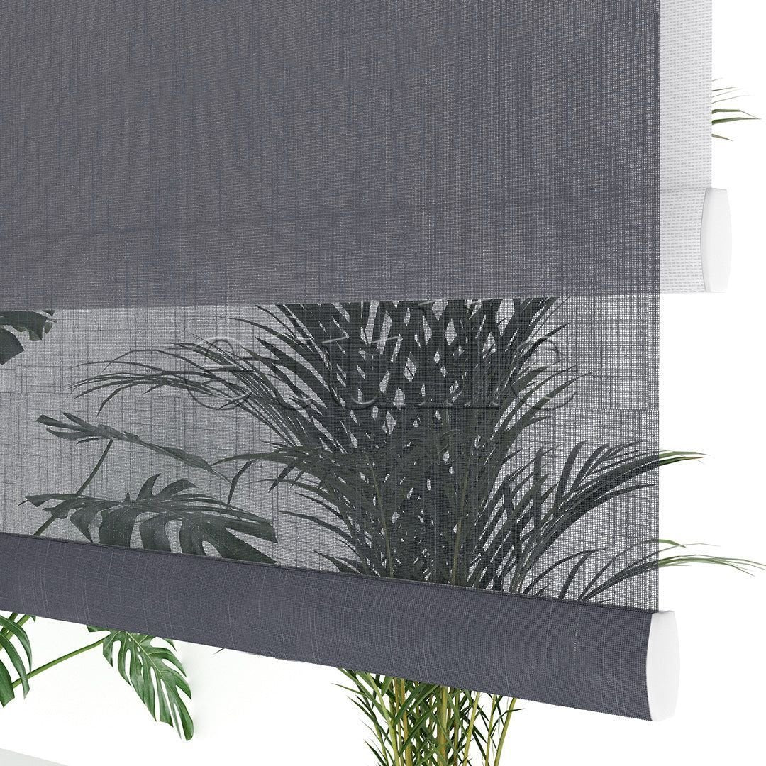 Anthracite Patterned Double Roller Blind | Abloom