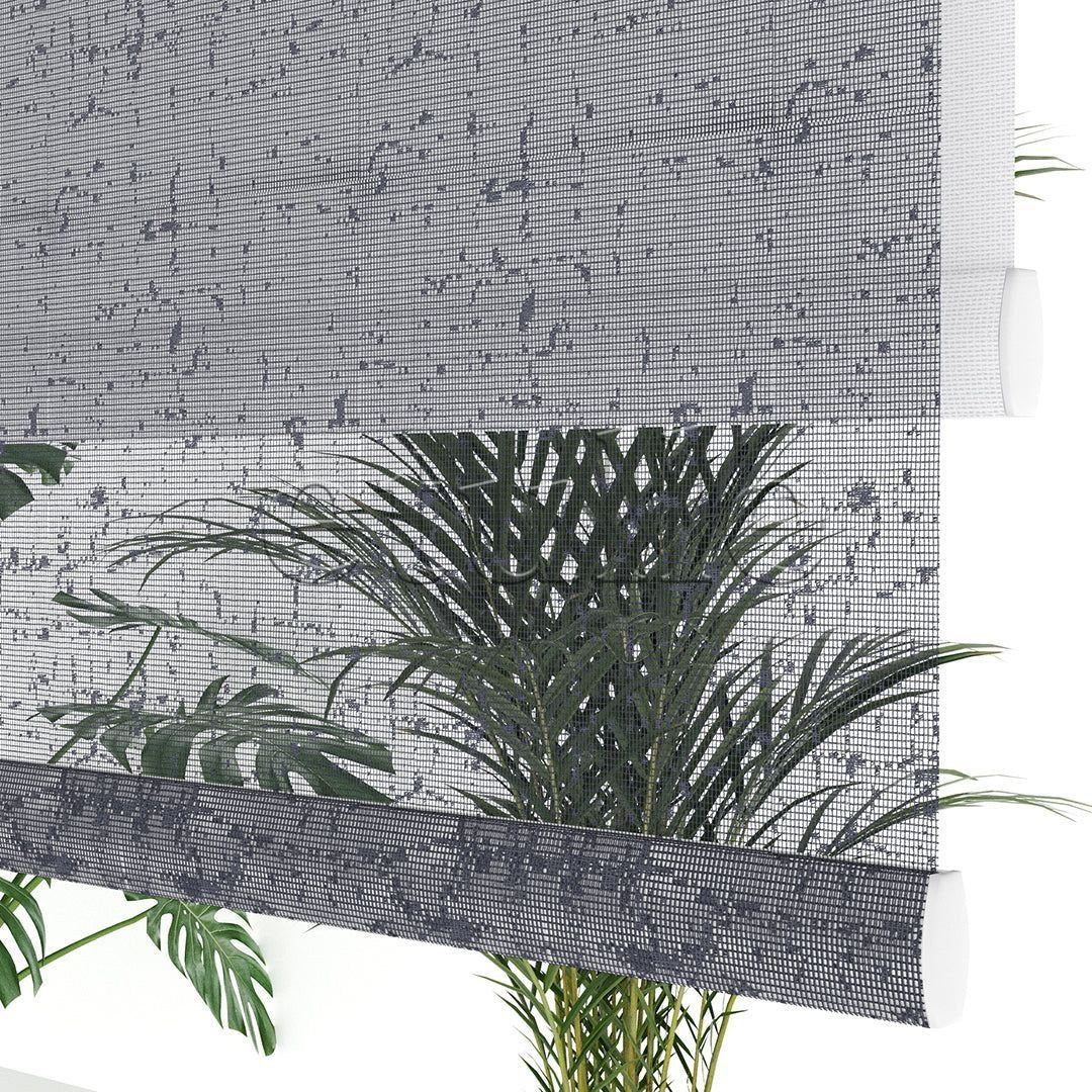 Anthracite Patterned Double Roller Blind | Octavia