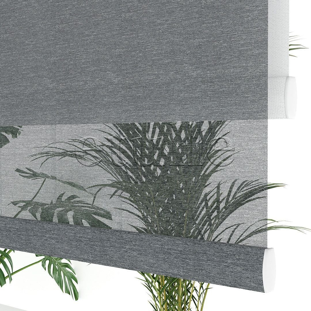 Anthracite Plain Double Roller Blind | Saphira