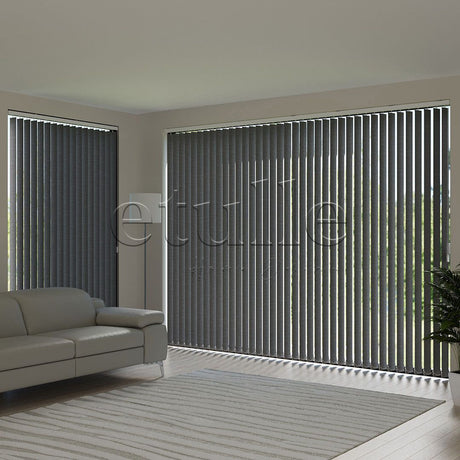 Anthracite Plain Fabric Vertical Blinds | Mia