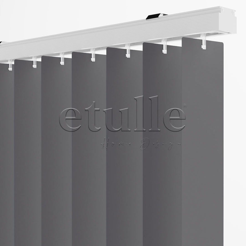 Anthracite Plain PVC Vertical Blinds