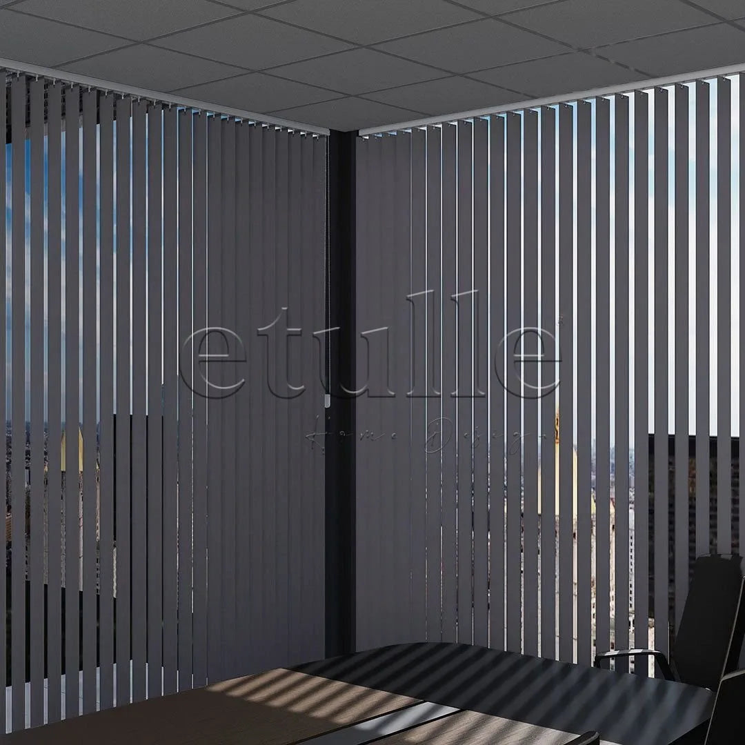 Antrasit Düz PVC Dikey Perde