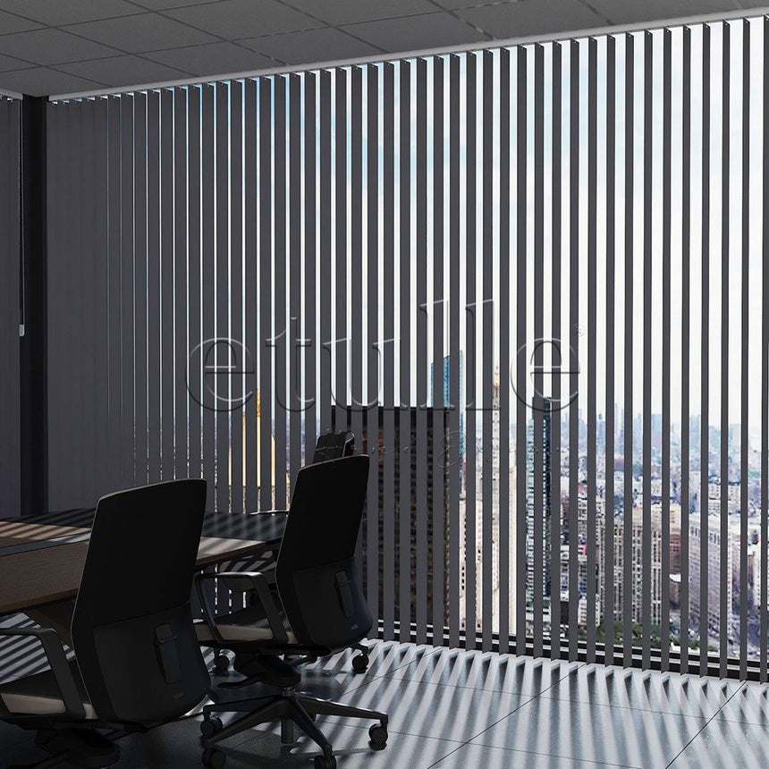 Anthracite Plain PVC Vertical Blinds