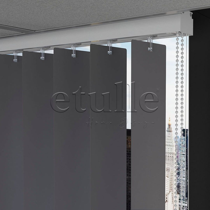 Anthracite Plain PVC Vertical Blinds