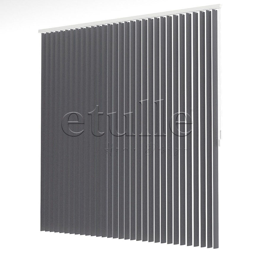 Anthracite Plain PVC Vertical Blinds