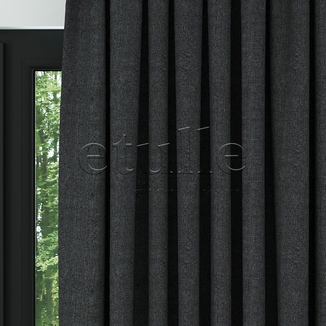 Anthracite Luxury Chenille Blackout Curtains | Twine