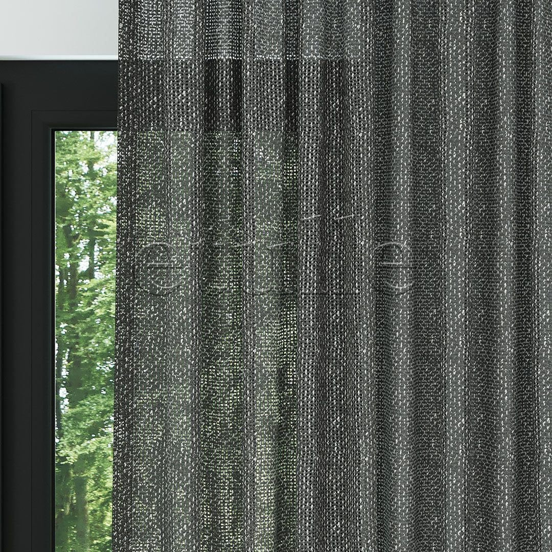 Anthracite Modern Thick Mesh Decorative Net Plain Tulle Curtain | Sway
