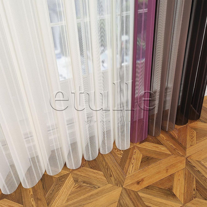 Barcelona - Striped Vertical Tulle Curtain 