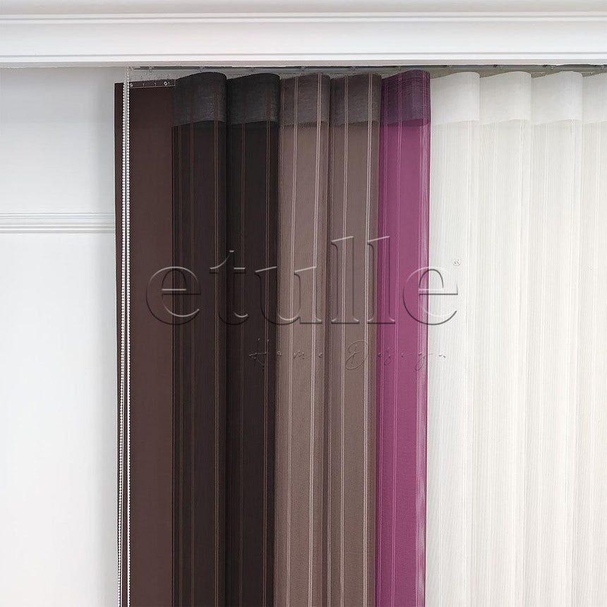 Barcelona - Striped Vertical Tulle Curtain 