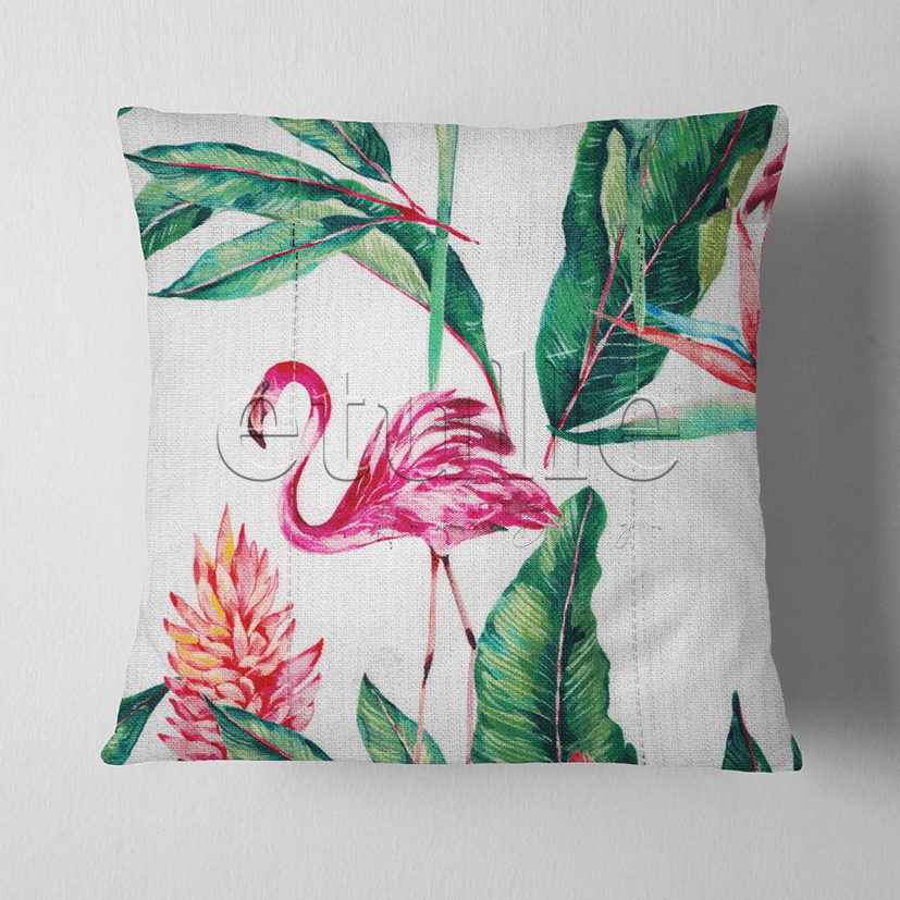 Baskılı Kırlent | Flamingo Garden