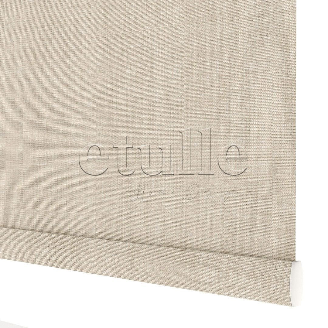 Beige Blackout Linen Roller Blinds | fiorella