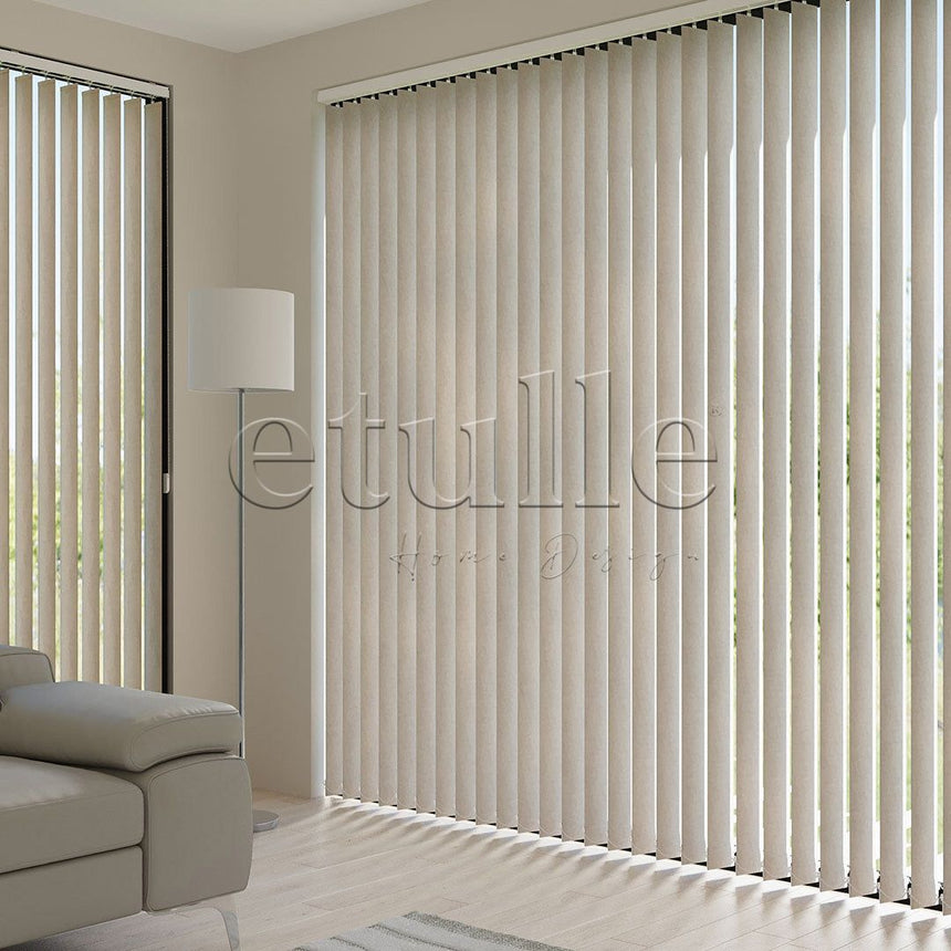 Beige Blackout Fabric Vertical Blinds | Brodie