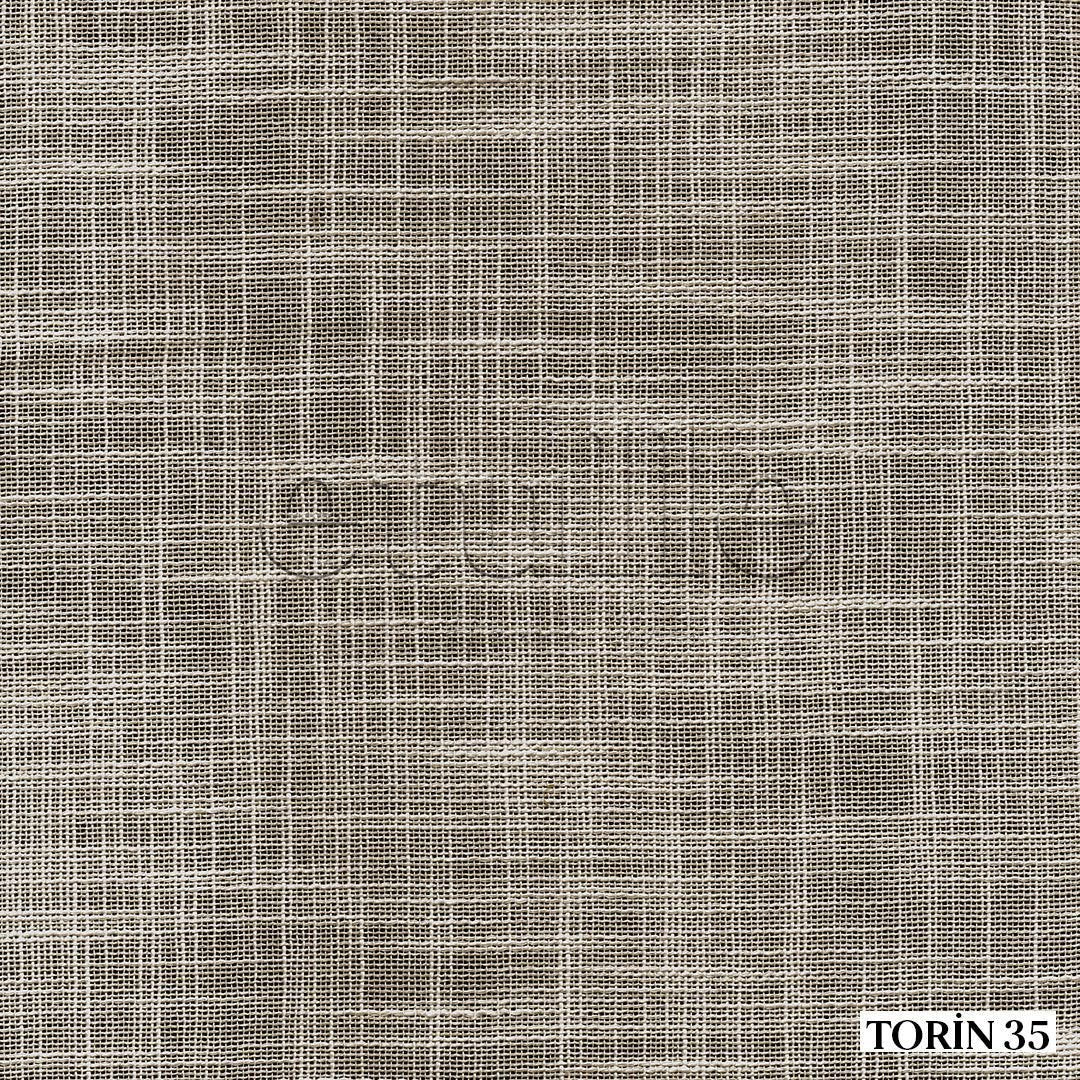Beige Linen Effect Thick Drapey Plain Tulle Curtain | Torin
