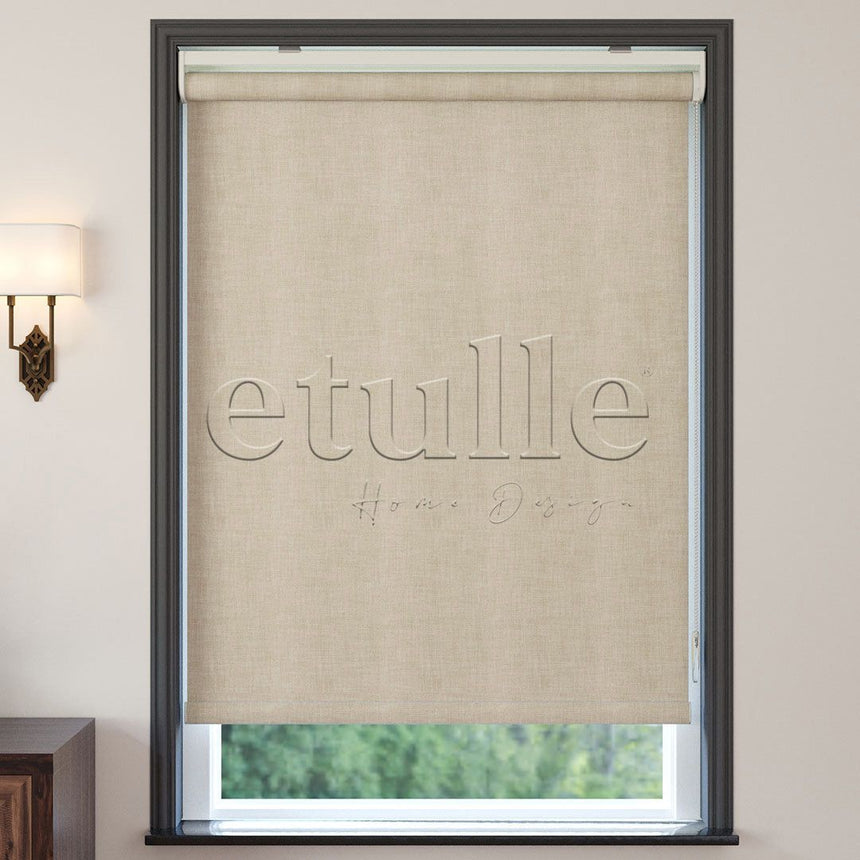 Beige Matte Linen Roller Blinds | brodie