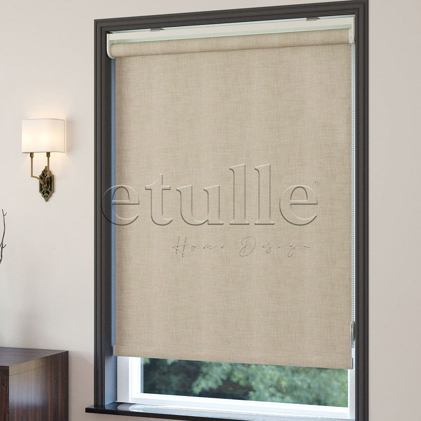 Beige Matte Linen Roller Blinds | brodie