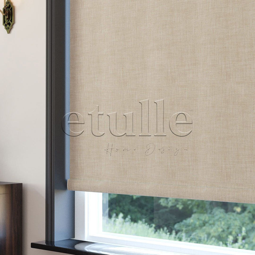 Beige Matte Linen Roller Blinds | brodie