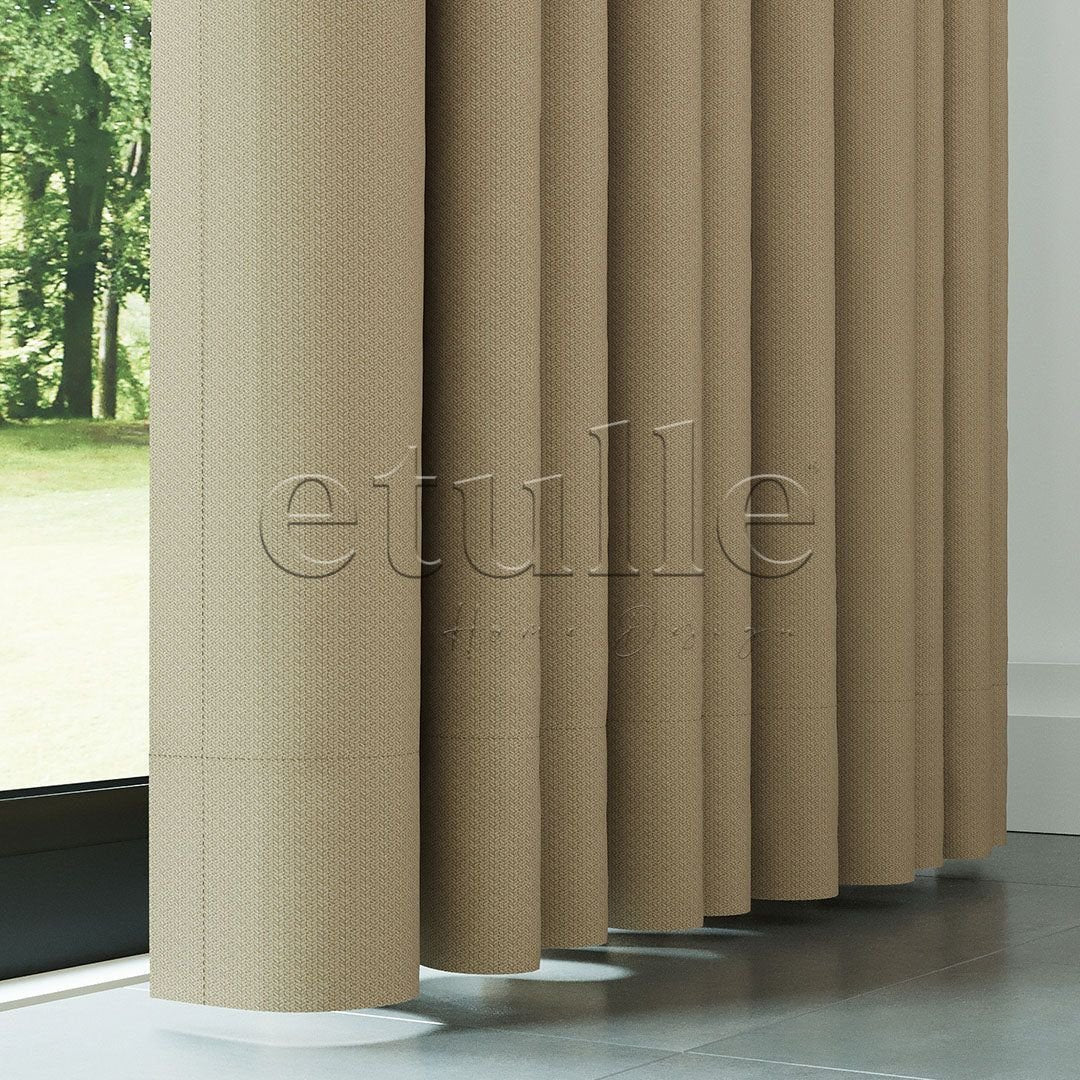 Beige Modern Herringbone Pattern Drape | Cirrus