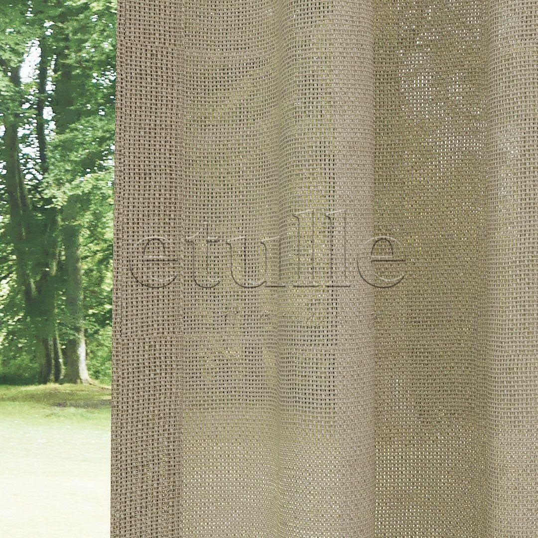 Beige Bright Plain Textured Tulle Curtain | Jasper