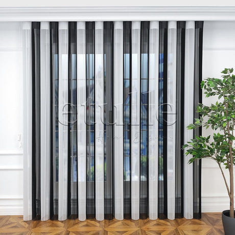 Berlin - Striped Vertical Tulle Curtain