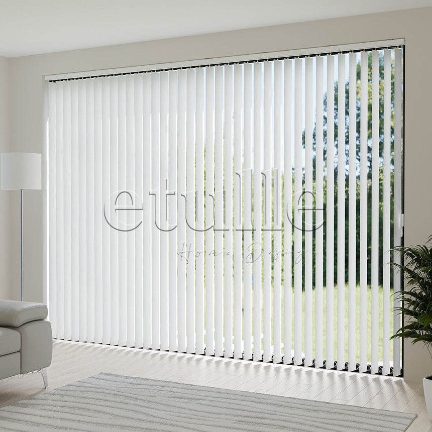 White Blackout Fabric Vertical Blinds | Seraphina