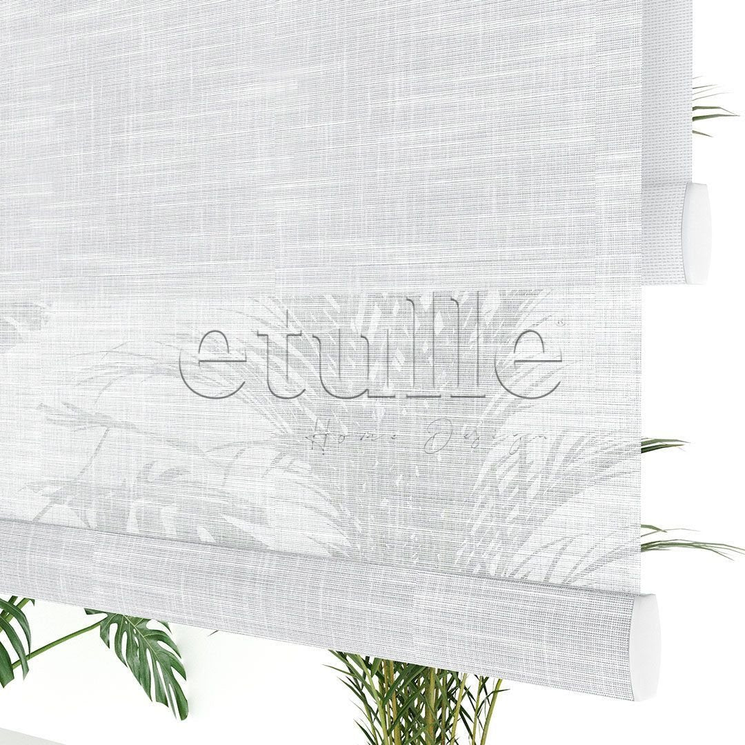 White Patterned Double Roller Blind | Dauphine
