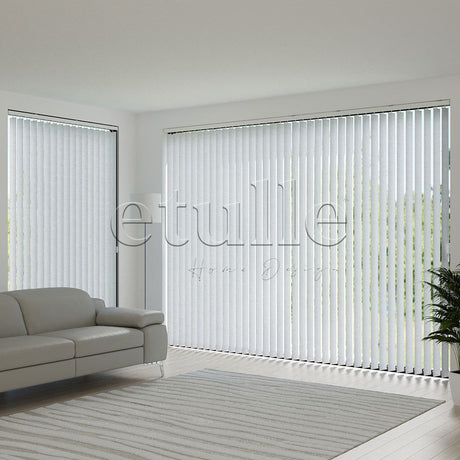 White Plain Fabric Vertical Blinds | Larissa