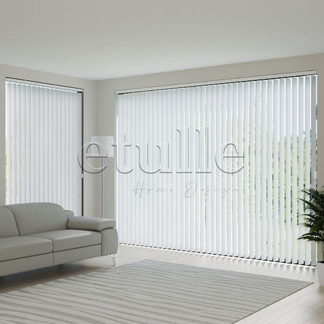 White Plain Fabric Vertical Blinds | Luca