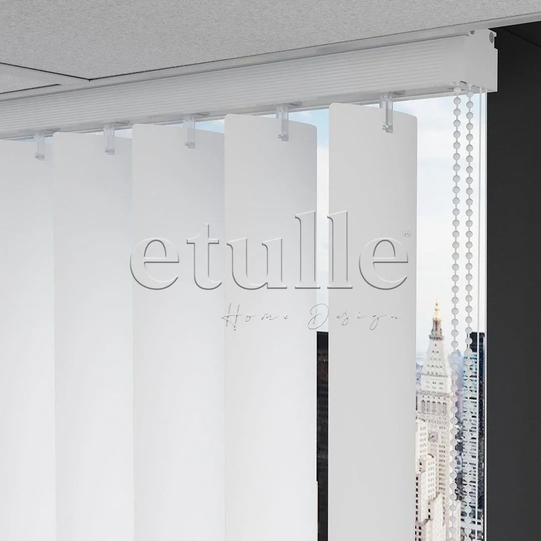 Beyaz Oval Düz PVC Dikey Perde