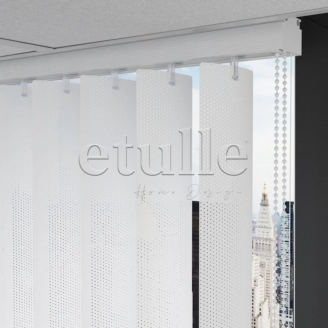 Beyaz Oval Perfore PVC Dikey Perde