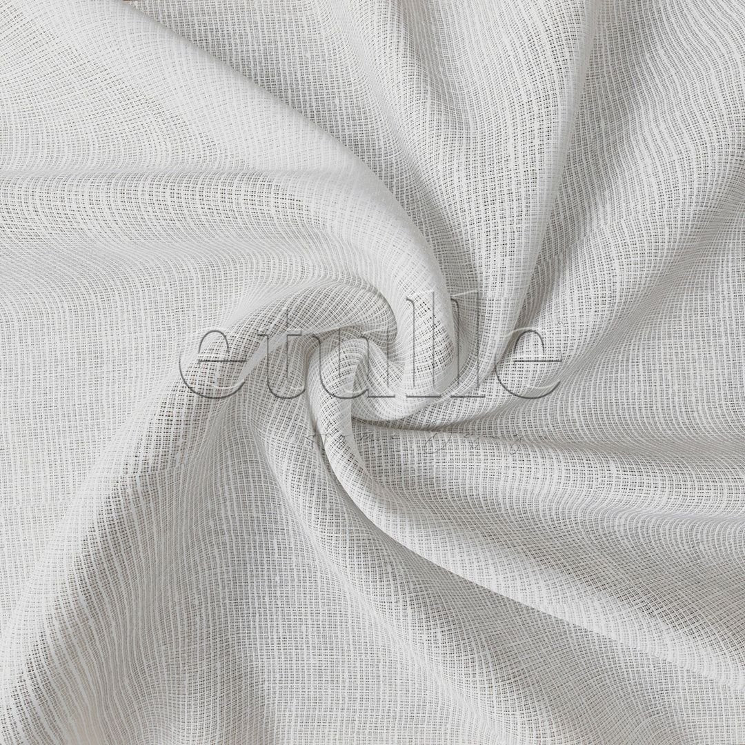 White Honeycomb Pattern Linen Plain Tulle Curtain | Leona