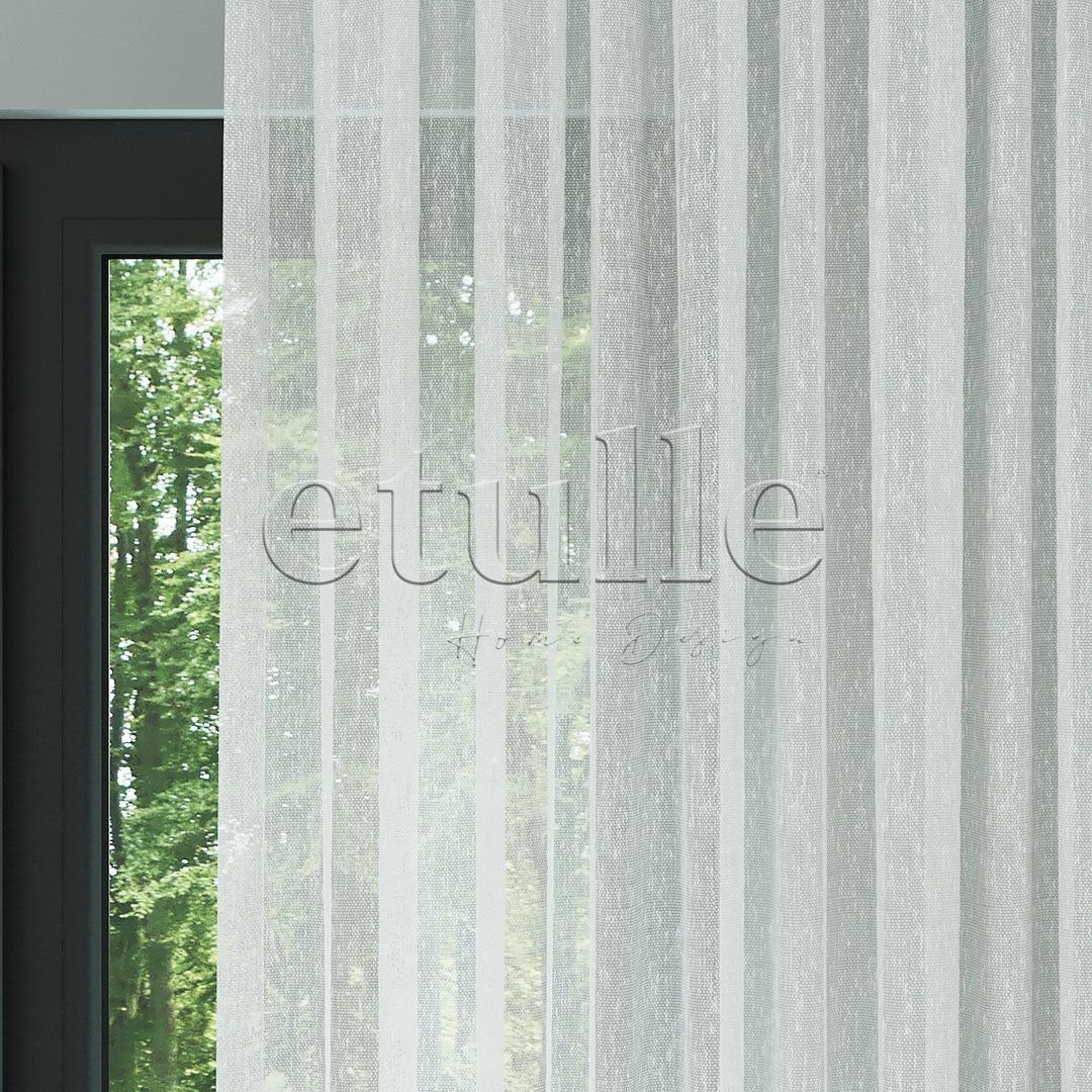 White Slub-Effect Plain Tulle Curtain | Jazz