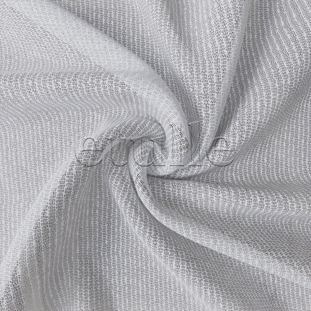 White Textured Plain Tulle Curtain | Matrix