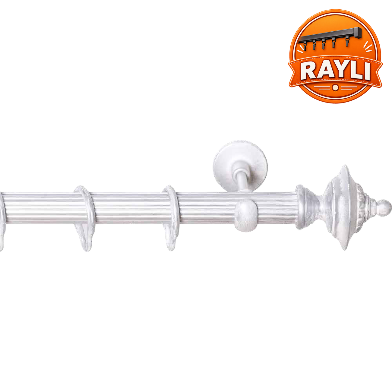 Sivri Kule Topuz Ahşap Rustik Perde Askısı | Raylı Rustik Perde Borusu, Ahşap Perde Çubuğu