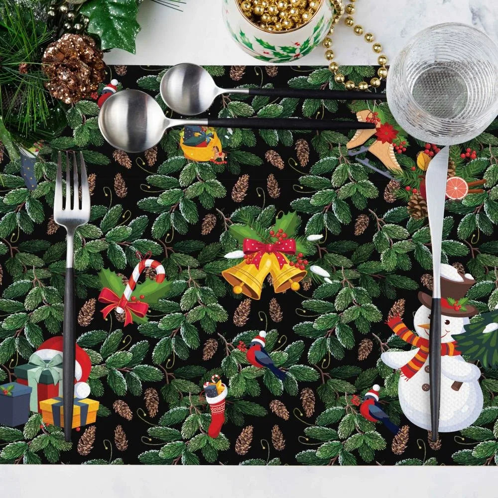 Çam Kozalağı Kumaş Amerikan Servis 4'lü Set 35X50CM