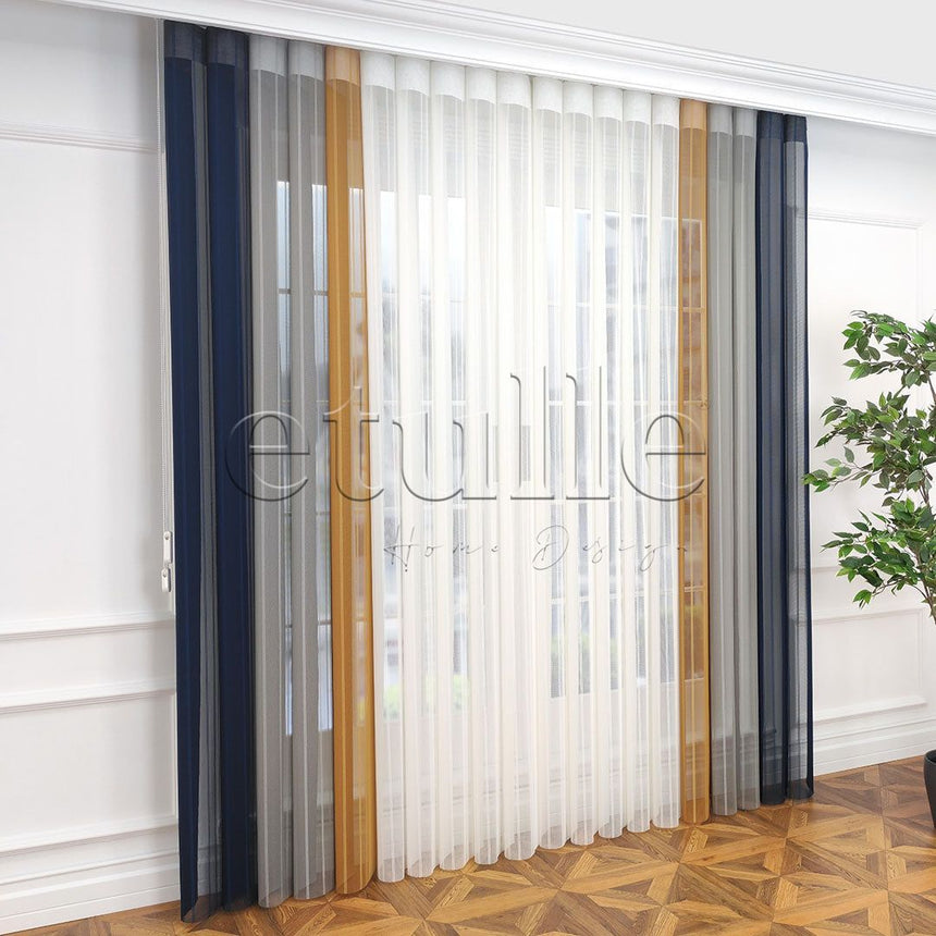 Cambridge - Striped Vertical Tulle Curtains