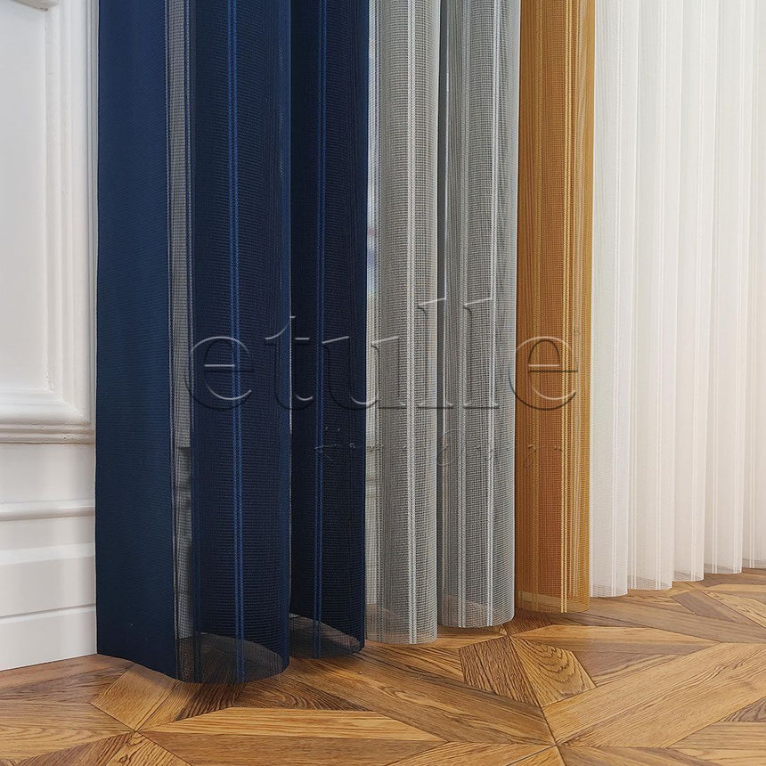 Cambridge - Striped Vertical Tulle Curtains