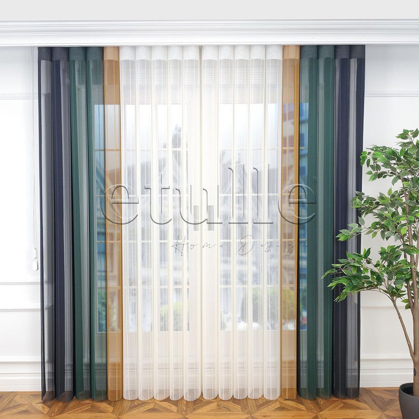 Cape Town - Striped Vertical Tulle Curtains