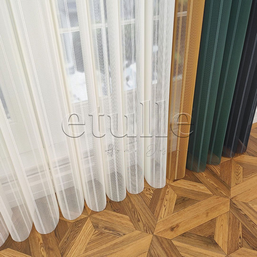 Cape Town - Striped Vertical Tulle Curtains