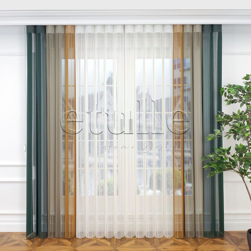 Cardiff - Striped Vertical Tulle Curtains