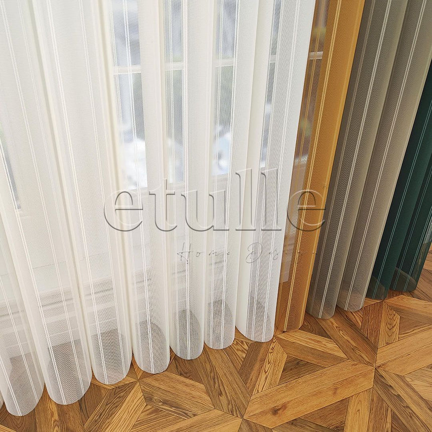 Cardiff - Striped Vertical Tulle Curtains