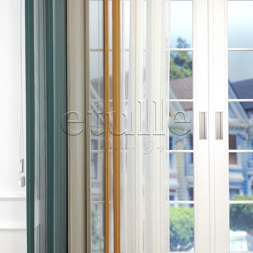 Cardiff - Striped Vertical Tulle Curtains