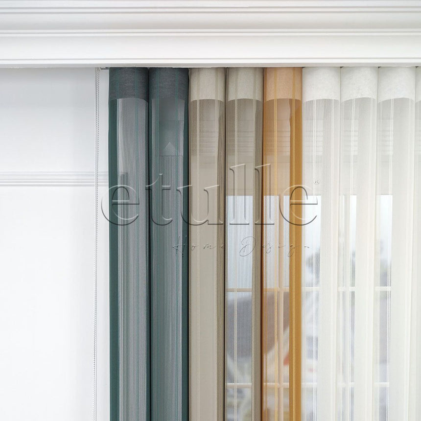 Cardiff - Striped Vertical Tulle Curtains