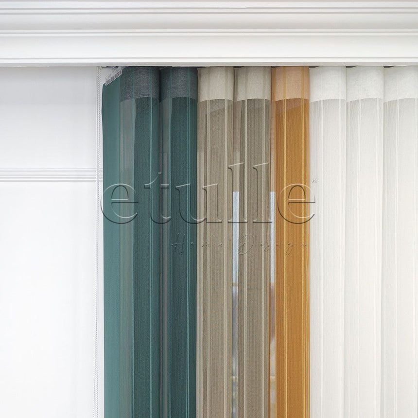 Cardiff - Striped Vertical Tulle Curtains