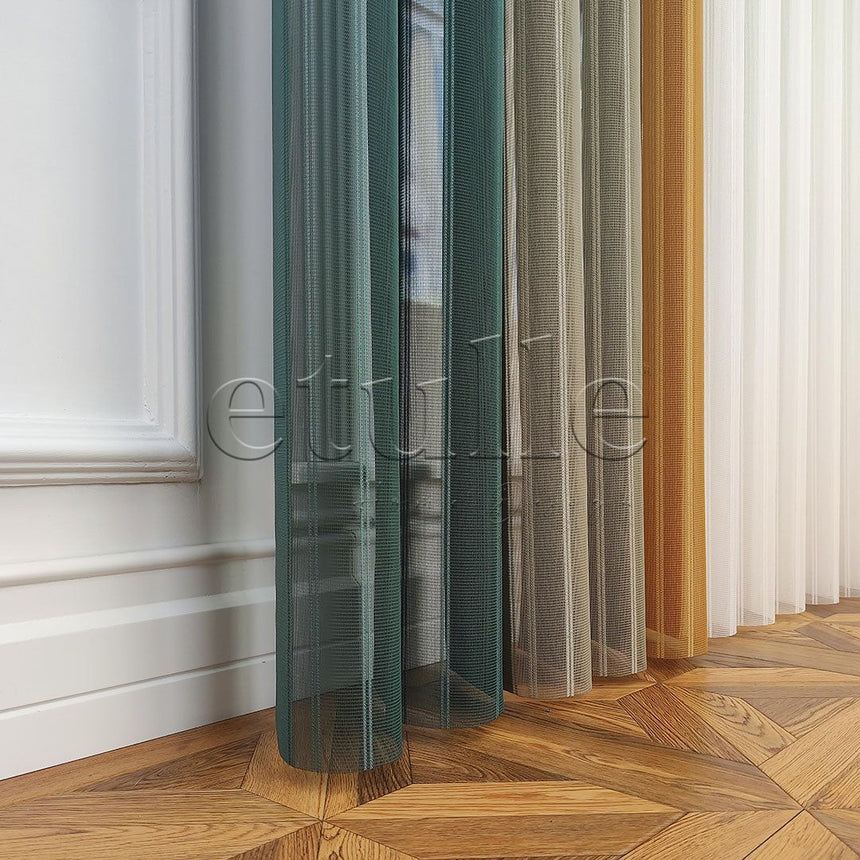 Cardiff - Striped Vertical Tulle Curtains