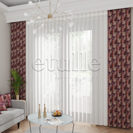 Carpet - Printed Vertical Tulle Curtain